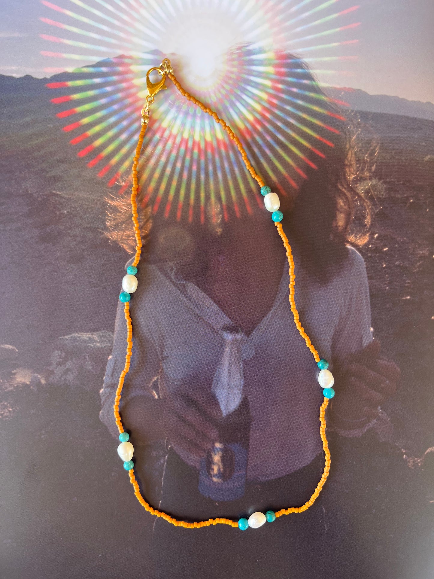 Seed Bead, Pearl & Turquoise Necklace