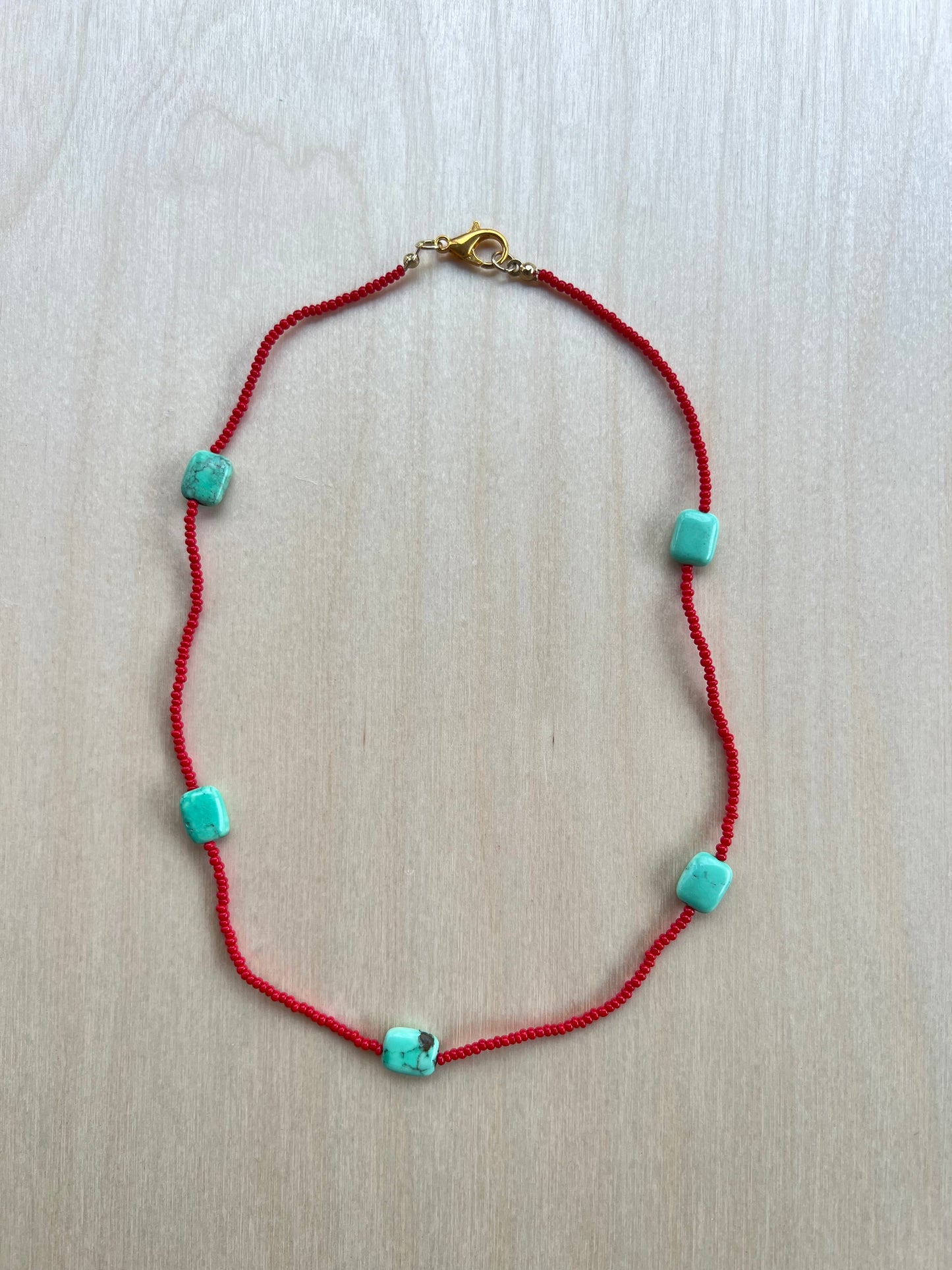 Seed Bead & Vintage Turquoise Necklace