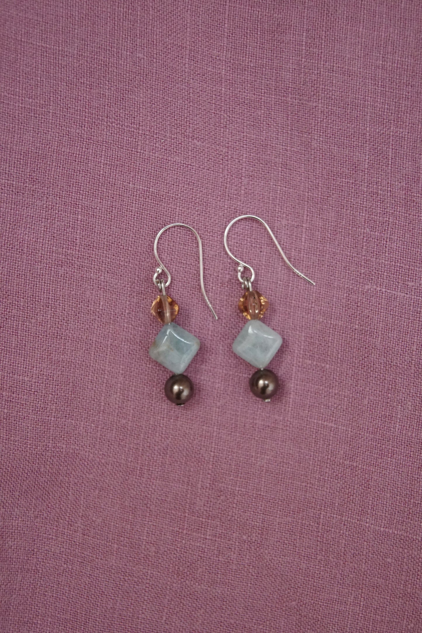 Amazonite and Pearl Drop