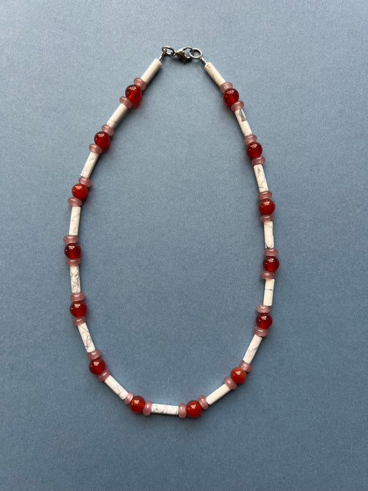 Howlite and Carnelian Strand