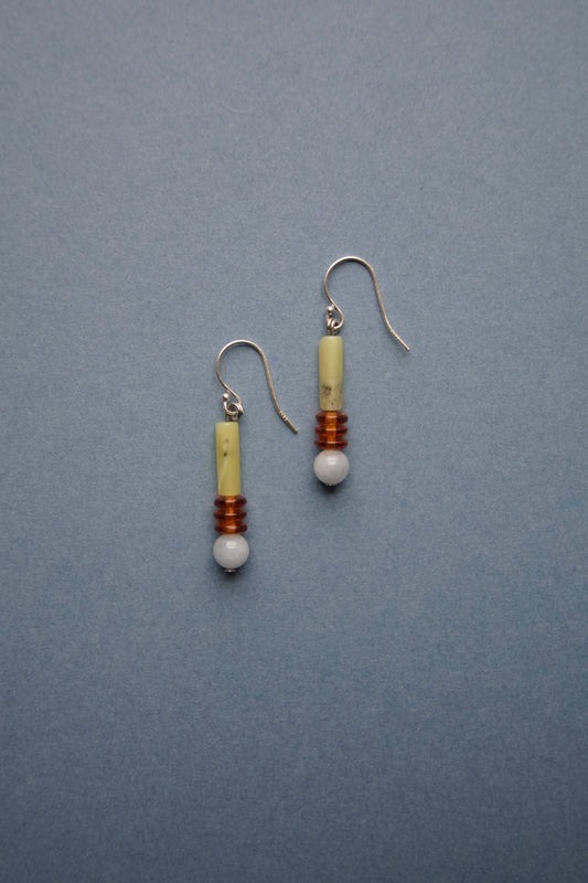 Lime Jade and Morganite Drop
