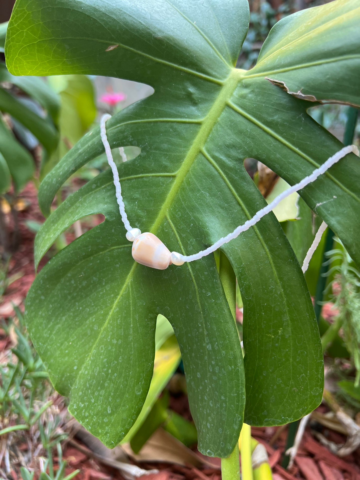 Vintage Pink Seed Beaded Pūpū ʻalā