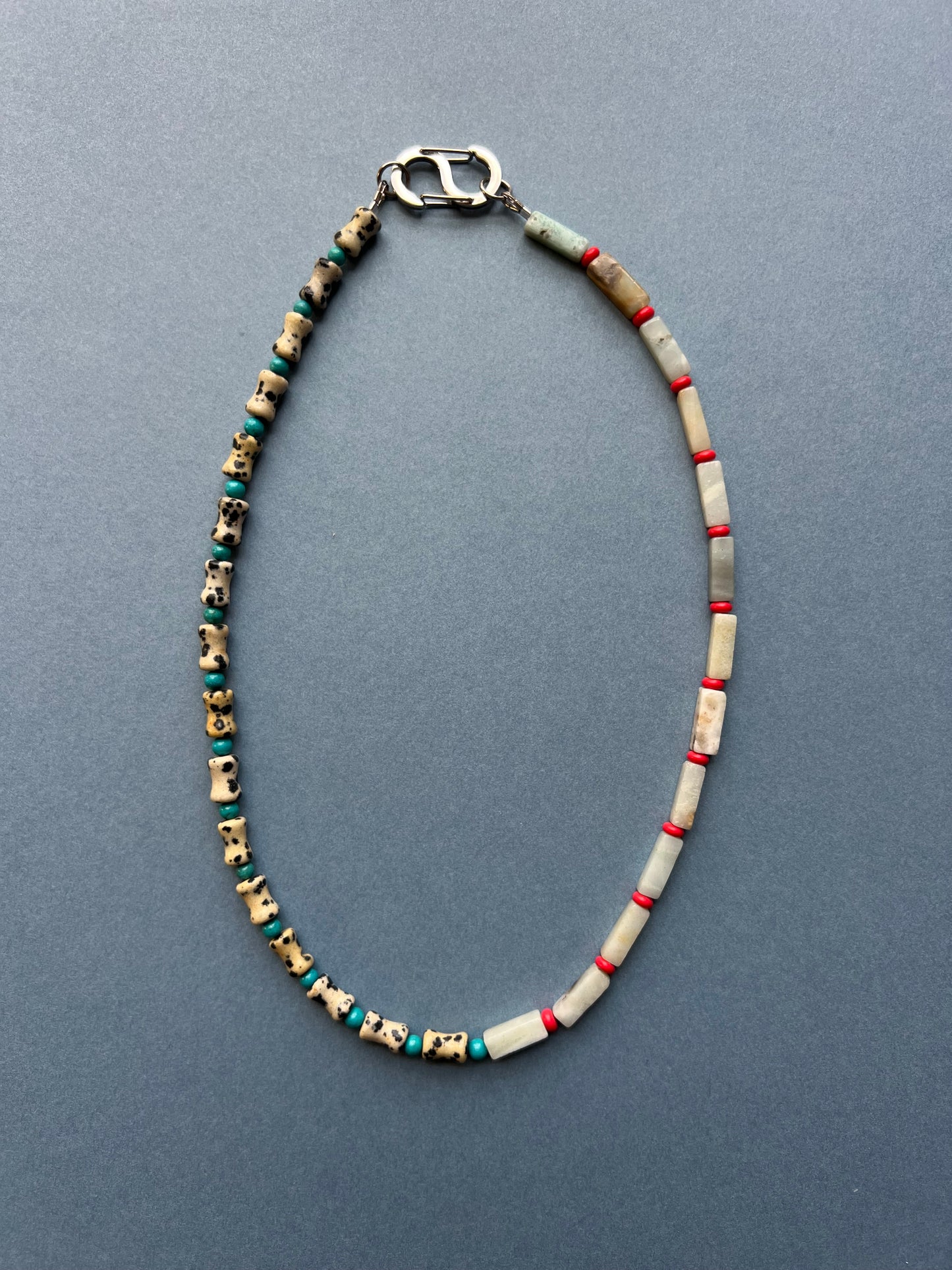 Two Face Dalmatian Jasper, Turquoise, And Amazonite