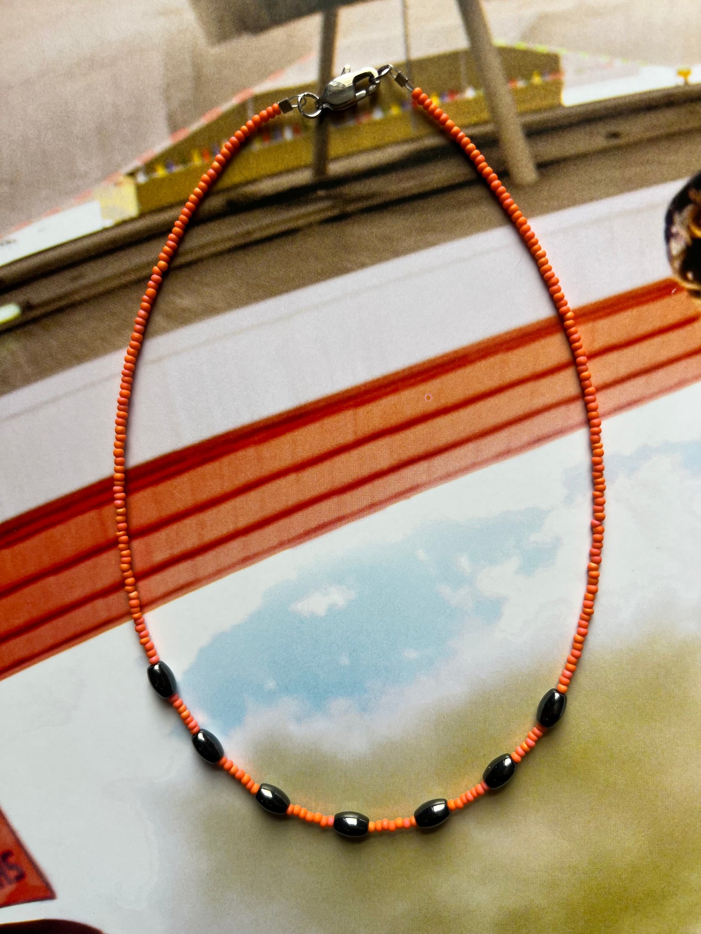 Hematite Strand in Orange