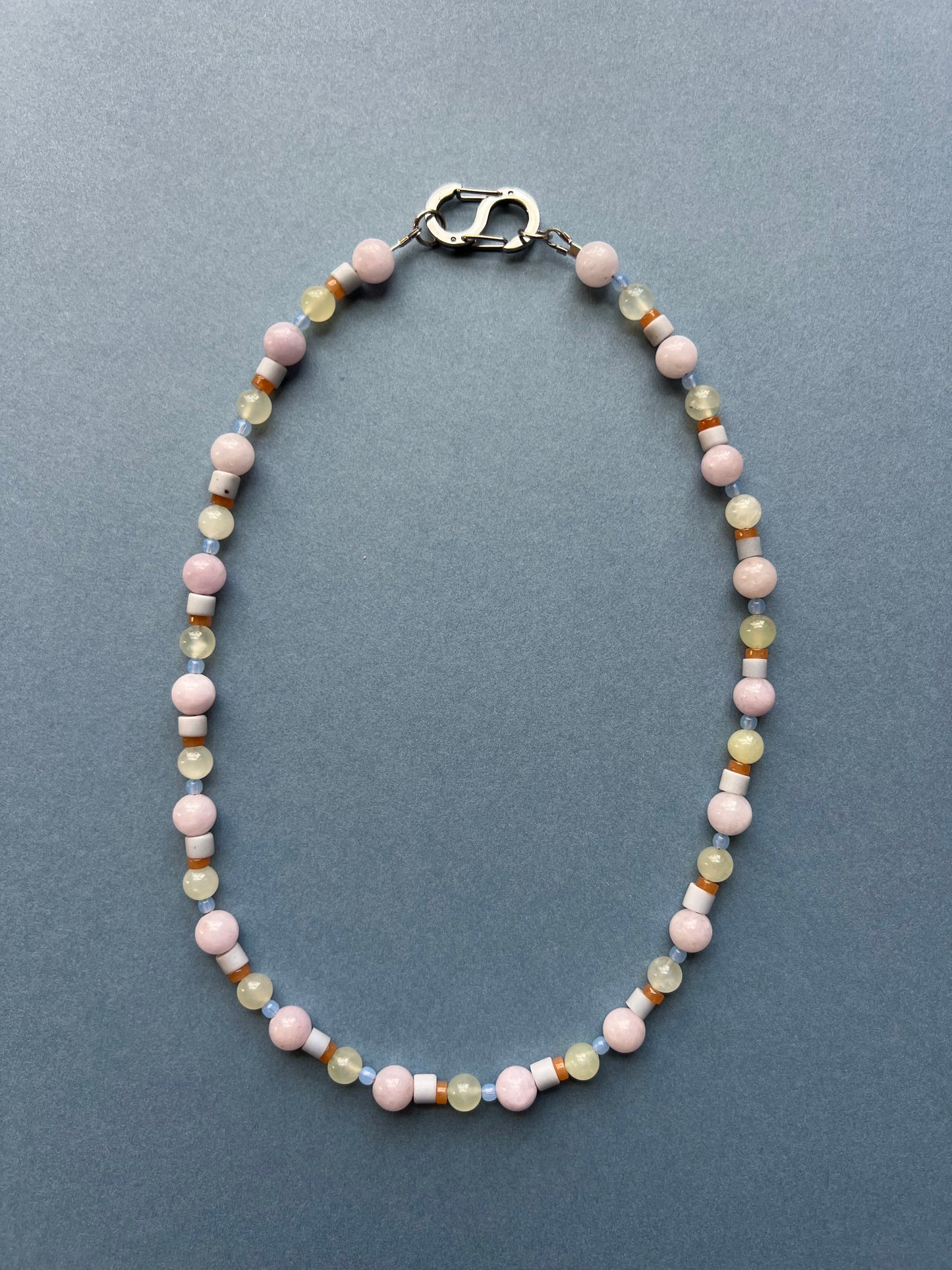 Pink Chalcedony and Jade Strand