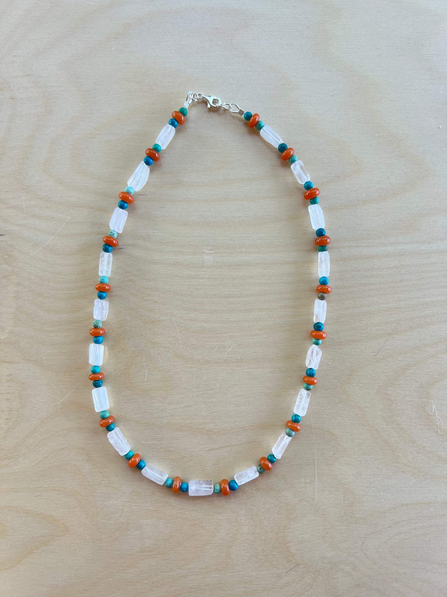 Rose Quartz, Turquoise, and Glass