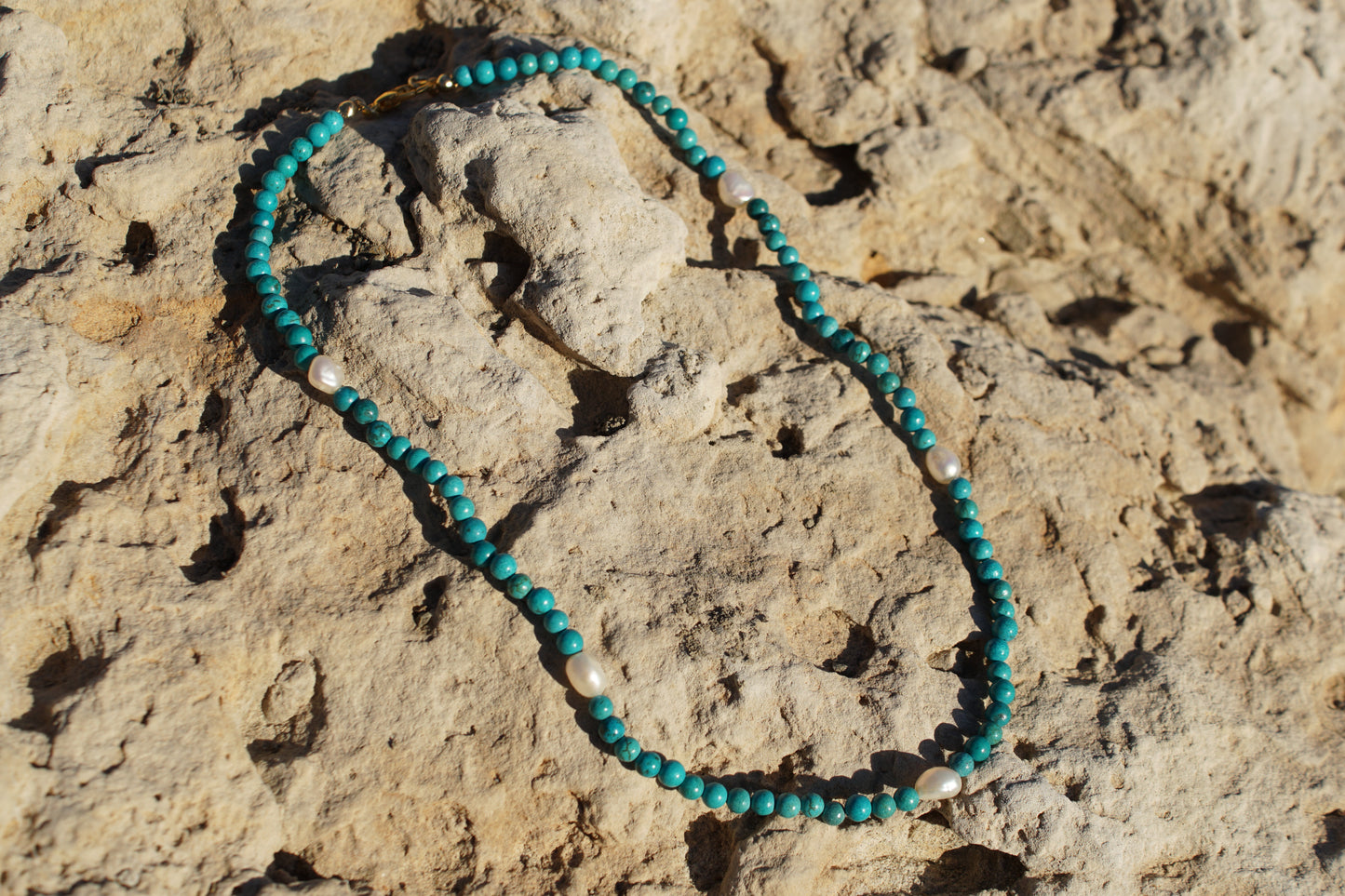 Vintage Turquoise and Pearl Necklace