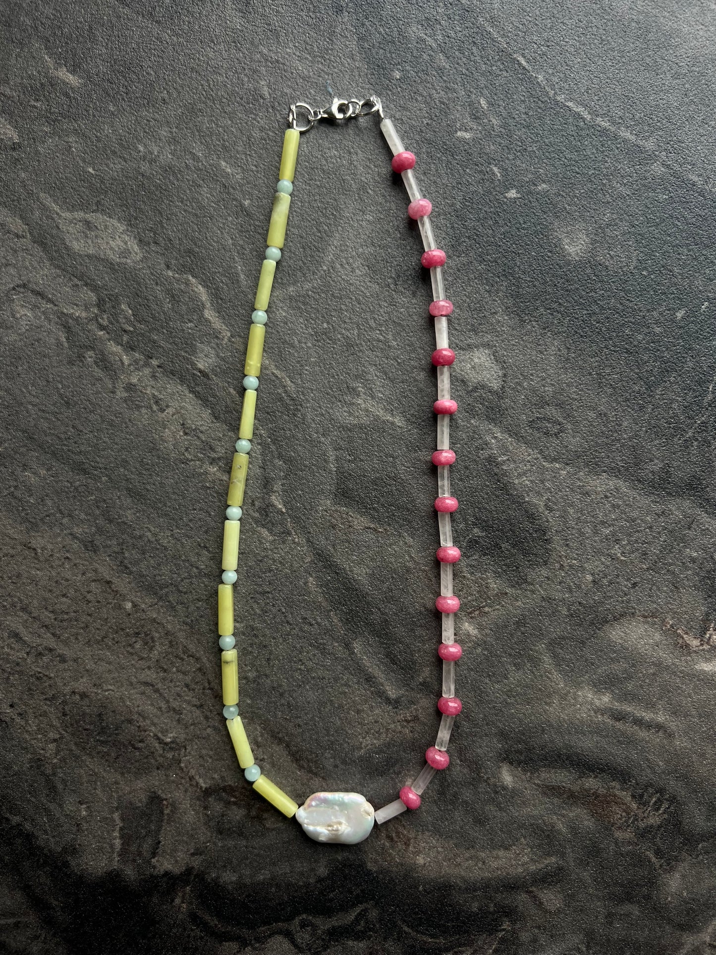 Two Face in Jade and Quartz