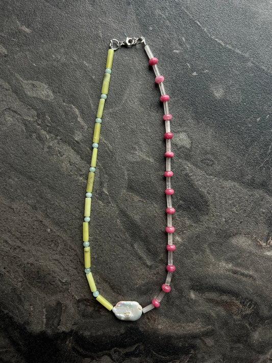 Two Face in Jade and Quartz