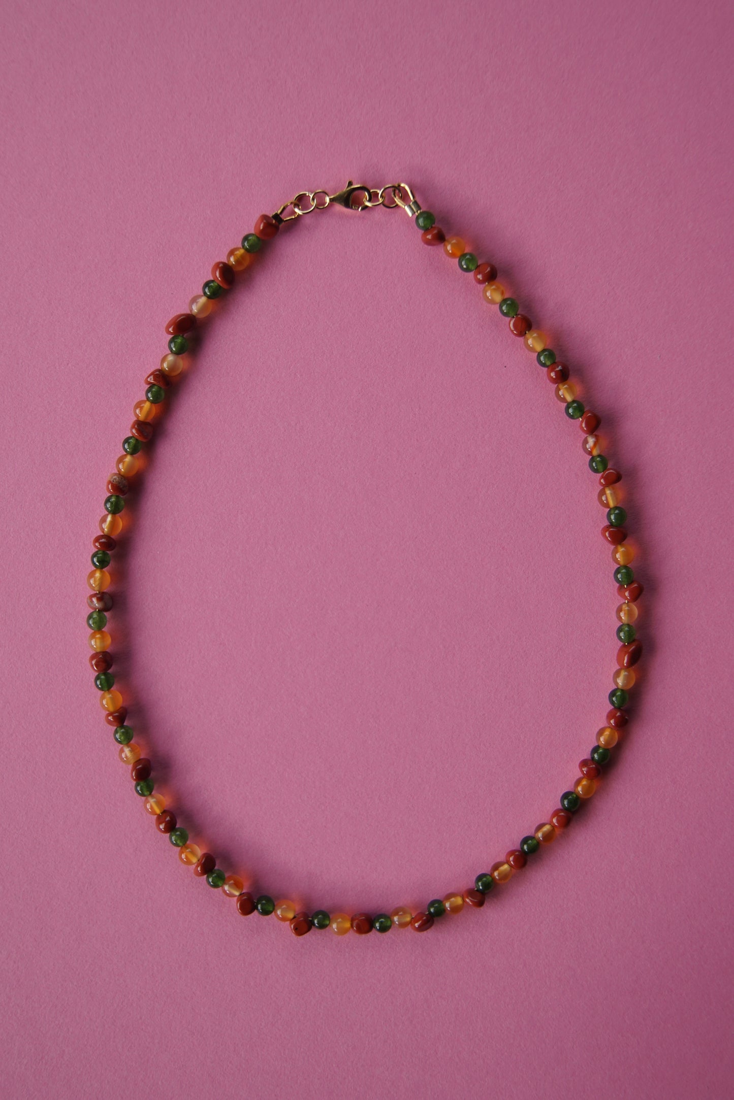 Jade, Citrine, and Red Jasper Strand