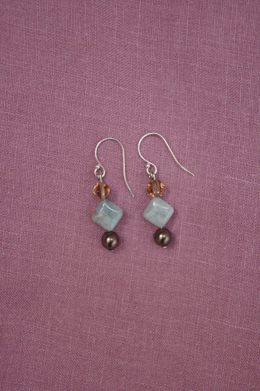 Amazonite and Pearl Drop