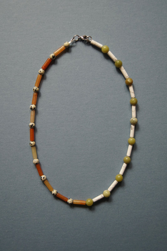 Two Face Jade, Howlite, Aventurine, and Dalmatian Jasper