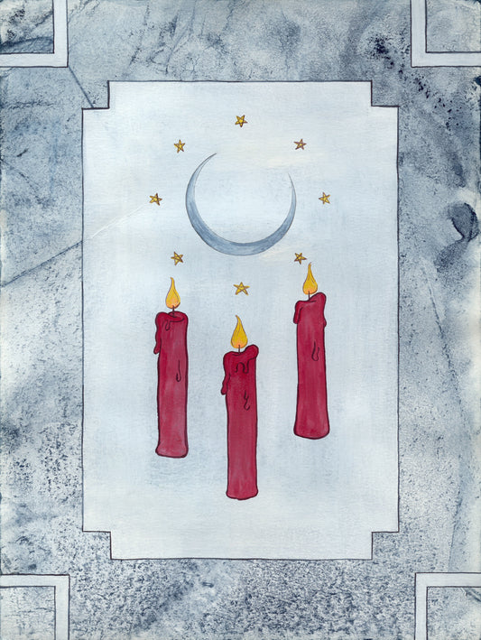 Trinity Candle Original Watercolor