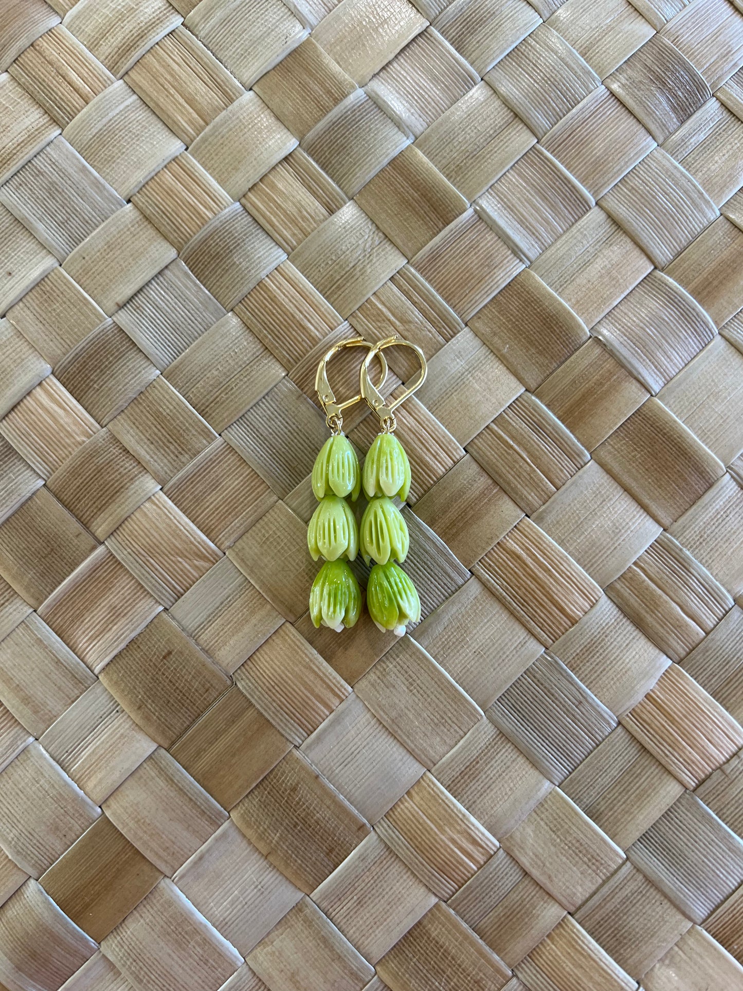 Triple Pikake Drop Earrings