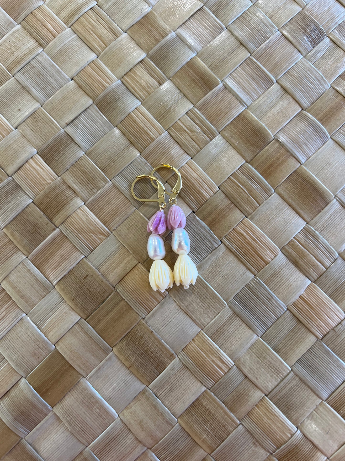 Triple Pikake Drop Earrings