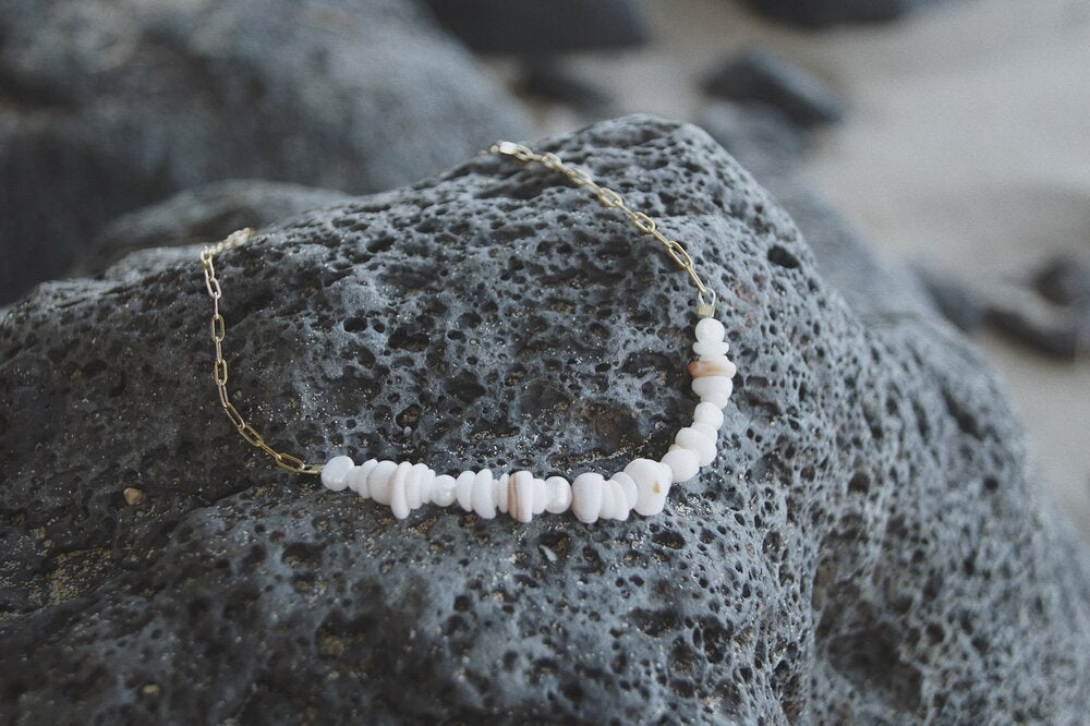 Puka and Pearl necklace